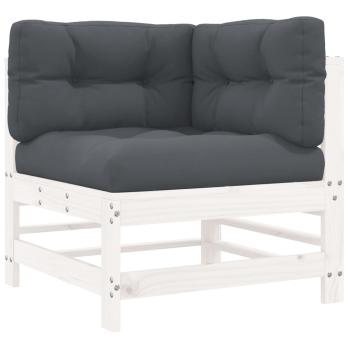 7-tlg. Garten-Lounge-Set mit Kissen Wei? Massivholz