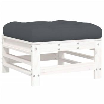 7-tlg. Garten-Lounge-Set mit Kissen Wei? Massivholz