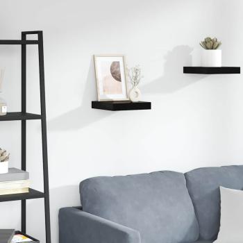 ARDEBO.de - Schweberegal Hochglanz-Schwarz 23x23,5x3,8 cm MDF