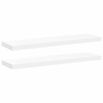 Schweberegale 2 Stk. Wei? 90x23,5x3,8 cm MDF