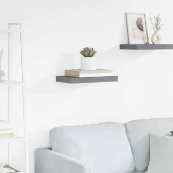 ARDEBO.de - Schweberegal Grau 40x23,5x3,8 cm MDF