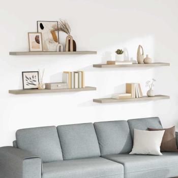 ARDEBO.de - Schweberegale 4 Stk. Eichen-Optik 120x23,5x3,8 cm MDF
