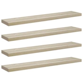 Schweberegale 4 Stk. Eichen-Optik 120x23,5x3,8 cm MDF