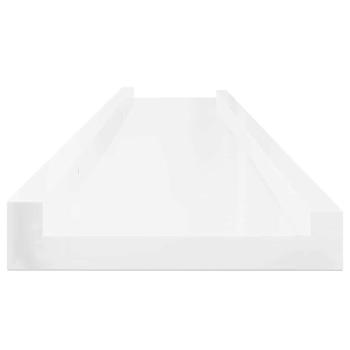 Wandregale 2 Stk. Hochglanz-Weiß 100x9x3 cm