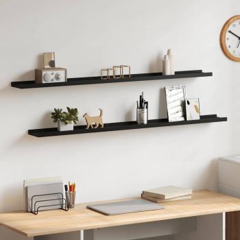 ARDEBO.de - Wandregale 2 Stk. Schwarz 115x9x3 cm