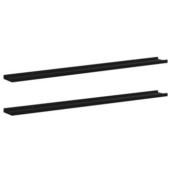 Wandregale 2 Stk. Schwarz 115x9x3 cm