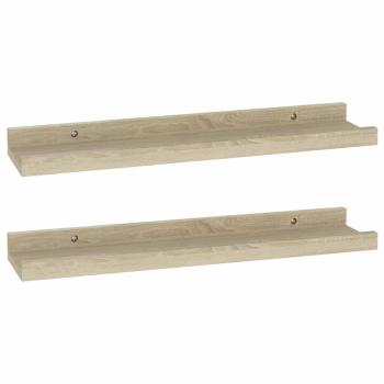 Wandregale 2 Stk. Sonoma-Eiche 40 x 9 x 3 cm