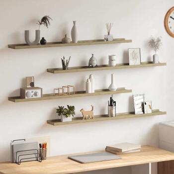 ARDEBO.de - Wandregale 4 Stk. Sonoma-Eiche 100x9x3 cm