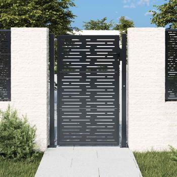 ARDEBO.de - Gartentor Anthrazit 100x150 cm Stahl Quadratisches Design