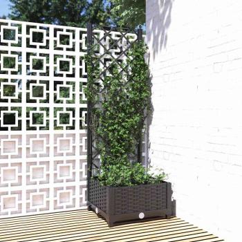 ARDEBO.de - Garten-Pflanzgefäß mit Spalier Schwarz 40 x 40 x 121,5 cm PP