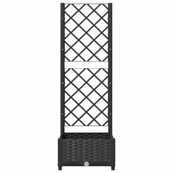 Garten-Pflanzgefäß mit Spalier Schwarz 40 x 40 x 121,5 cm PP