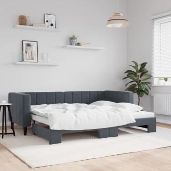 ARDEBO.de - Tagesbett Ausziehbar Dunkelgrau 80x200 cm Samt