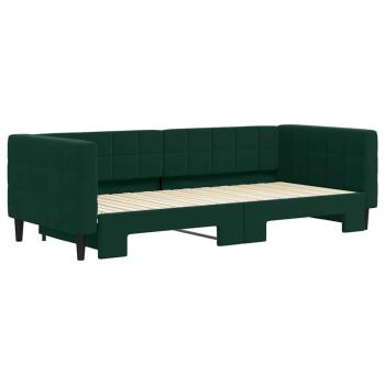 Tagesbett Ausziehbar Dunkelgrün 90x200 cm Samt