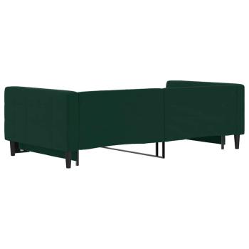 Tagesbett Ausziehbar Dunkelgrün 100x200 cm Samt