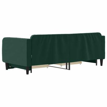 Tagesbett Ausziehbar mit Schubladen Dunkelgrün 90x200 cm Samt