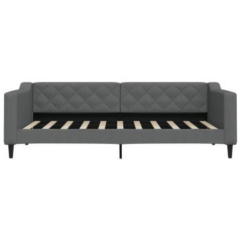 Tagesbett Ausziehbar Dunkelgrau 90x190 cm Stoff