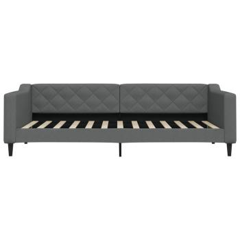 Tagesbett Ausziehbar mit Schubladen Dunkelgrau 90x200 cm Stoff