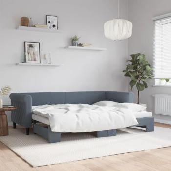 ARDEBO.de - Tagesbett Ausziehbar Dunkelgrau 80x200 cm Samt