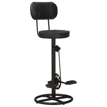Barhocker 2 Stk. Schwarz Echtes Ziegenleder