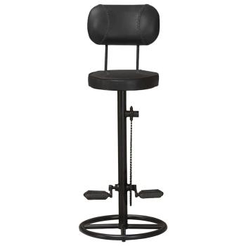 Barhocker 2 Stk. Schwarz Echtes Ziegenleder