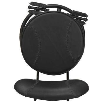 Barhocker 2 Stk. Schwarz Echtes Ziegenleder
