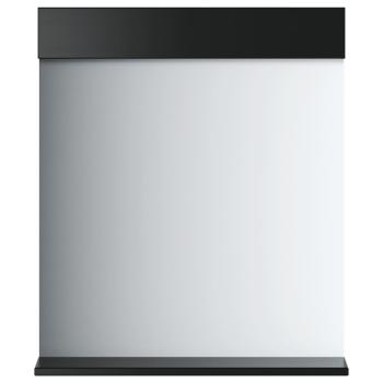 Badspiegel mit Ablage BERG Schwarz 60x12x70 cm Massivholz