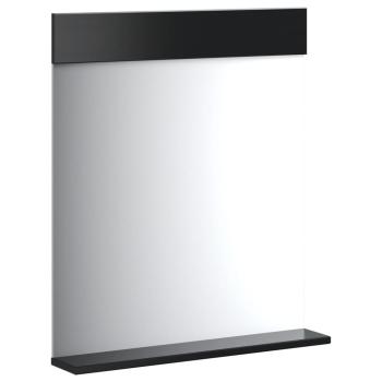 Badspiegel mit Ablage BERG Schwarz 60x12x70 cm Massivholz