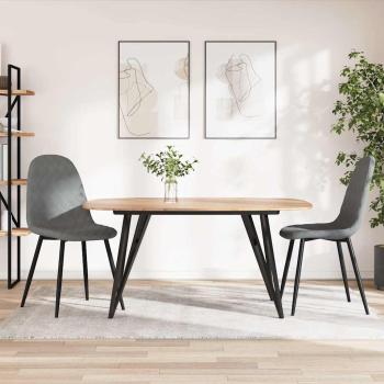 ARDEBO.de - Esszimmerstühle 2 Stk. Hellgrau Samt