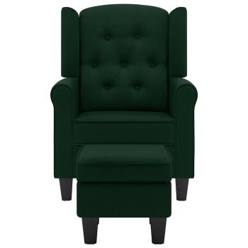 Sessel mit Fußhocker Dunkelgrün Stoff