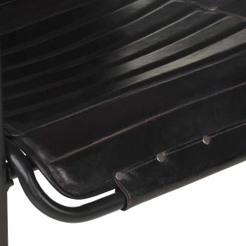 Relaxsessel mit Fu?hocker Schwarz Echtleder