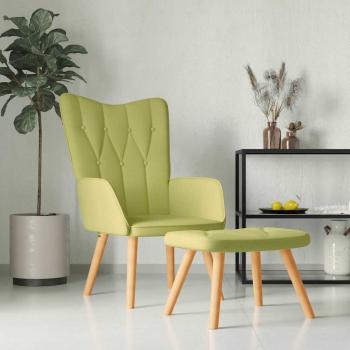 ARDEBO.de - Relaxsessel mit Hocker Grün Stoff