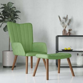 ARDEBO.de - Relaxsessel mit Hocker Hellgr?n Samt