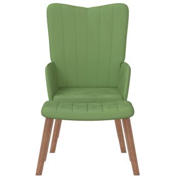 Relaxsessel mit Hocker Hellgr?n Samt