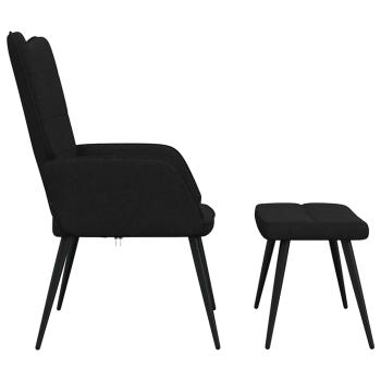 Relaxsessel mit Hocker Schwarz Stoff