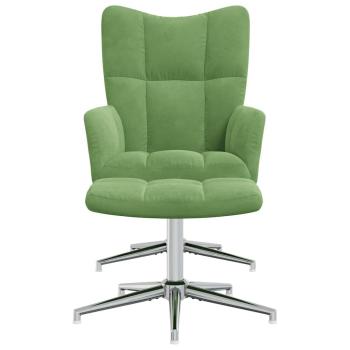 Relaxsessel mit Hocker Hellgrün Samt