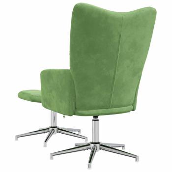 Relaxsessel mit Hocker Hellgrün Samt