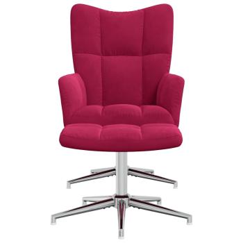 Relaxsessel mit Hocker Weinrot Samt