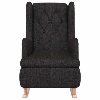 Schaukelsessel mit Kautschukholz-Beinen Schwarz Stoff