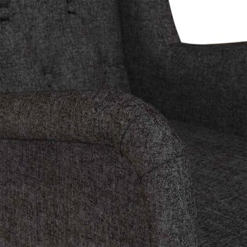 Schaukelsessel mit Kautschukholz-Beinen Schwarz Stoff
