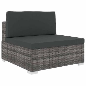 ARDEBO.de - Mittelsofa mit Kissen Modular Poly Rattan Grau