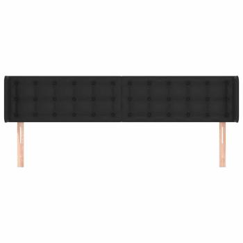Kopfteil mit Ohren Schwarz 163x16x78/88 cm Kunstleder