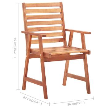 Garten-Essst?hle 6 Stk. mit Kissen Massivholz Akazie