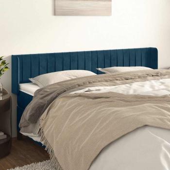 ARDEBO.de - Kopfteil mit Ohren Dunkelblau 203x16x78/88 cm Samt