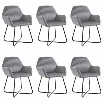 ARDEBO.de - Esszimmerstühle 6 Stk. Grau Samt