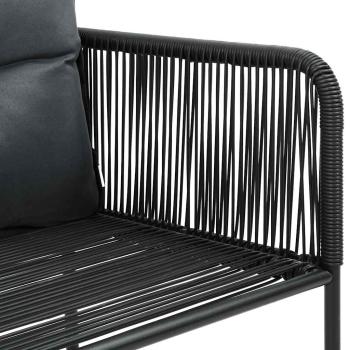 7-tlg. Garten-Essgruppe PVC Rattan Schwarz