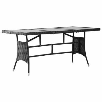 9-tlg. Garten-Essgruppe Poly Rattan Schwarz