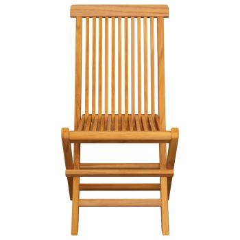 Klappst?hle mit weinroten Kissen, 4 St?ck, Massivholz Teakholz