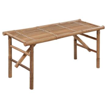 Klappbare Gartenbank mit Auflage 118 cm Bambus