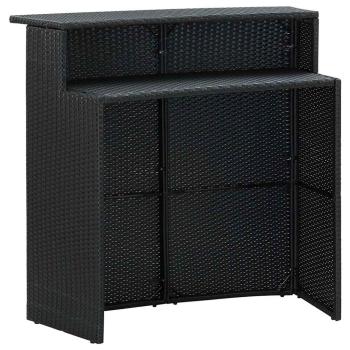 4-tlg. Gartenbar-Set mit Kissen Schwarz