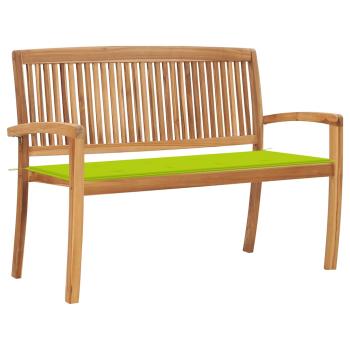 ARDEBO.de - Stapelbare Gartenbank mit Auflage 128,5 cm Massivholz Teak